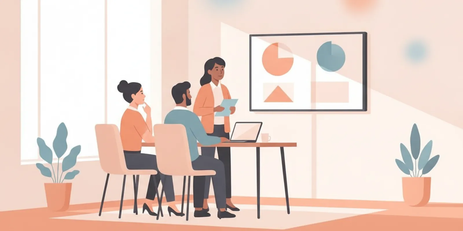 Marketing leaders reviewing buyer perception findings and message themes on a screen