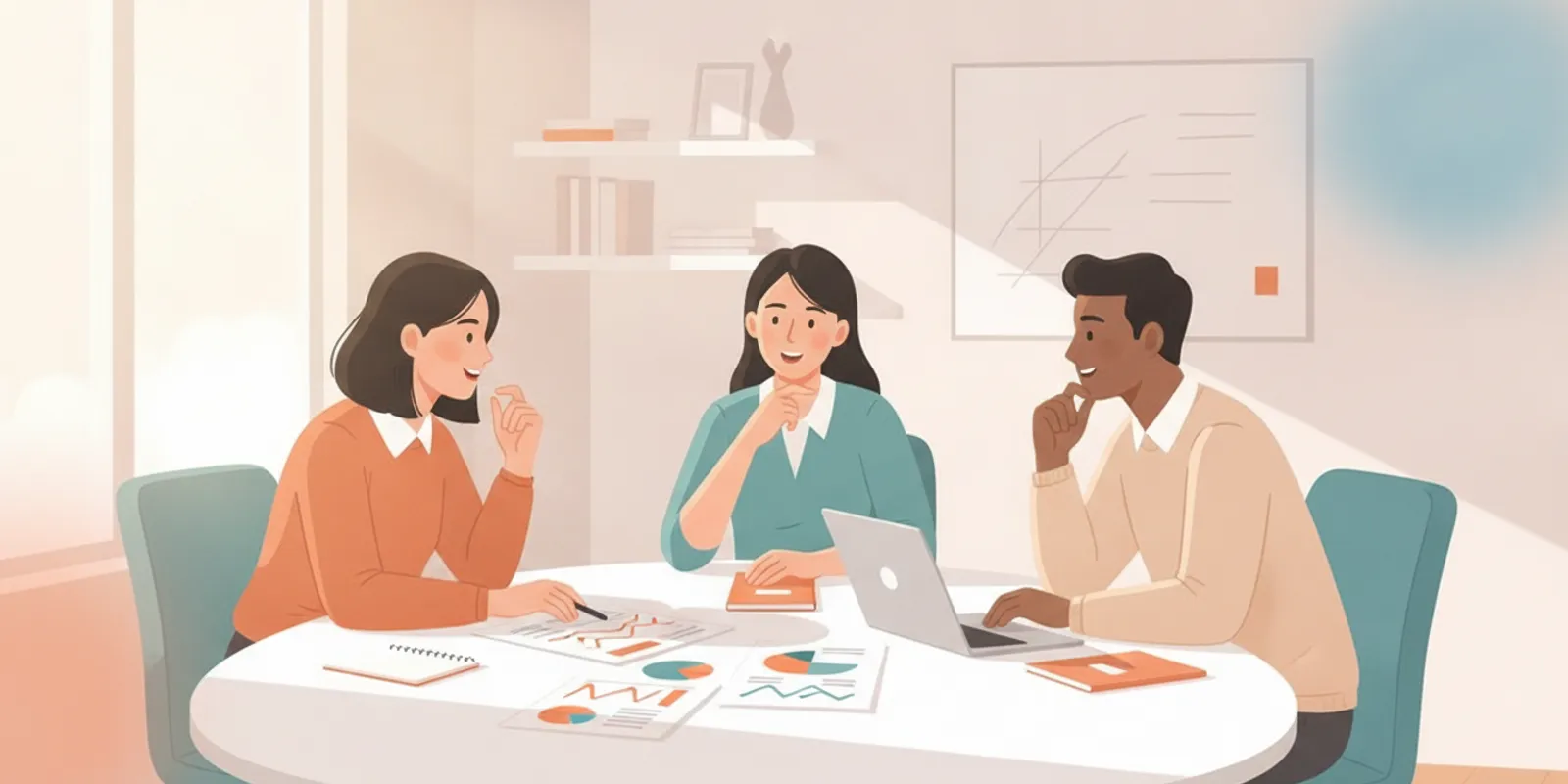 B2B SaaS marketing team reviewing survey findings and category positioning on a screen